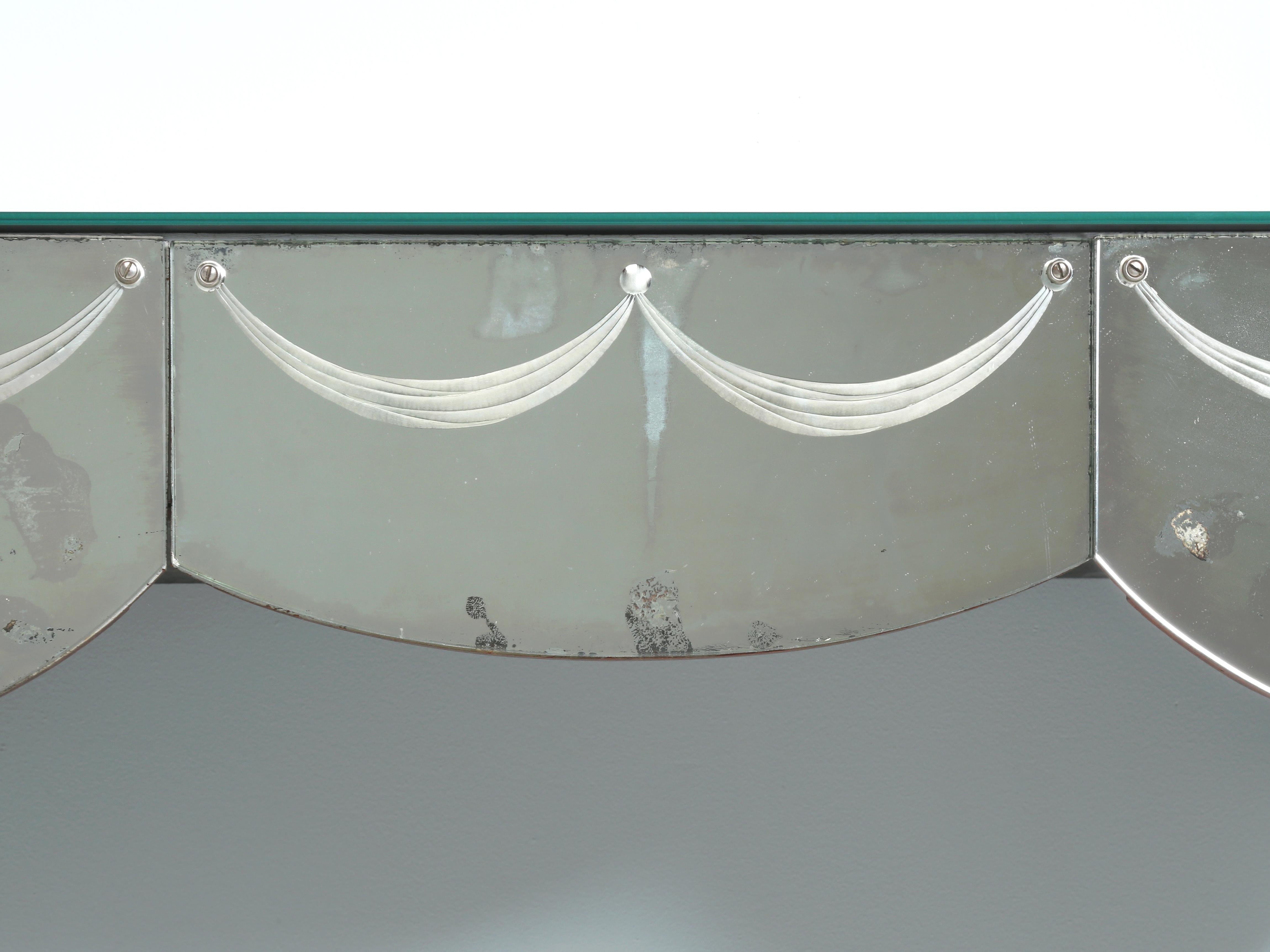 Vintage Mid-Century Modern Mirrored Vanity Table or Console Table c1960's For Sale 1