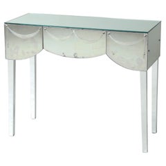 Vintage Mid-Century Modern Mirrored Vanity Table or Console Table c1960's
