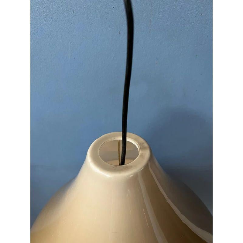 Vintage Mid-Century Modern Mocca-Coloured Space Age Pendant Light, Retro 70s In Good Condition In ROTTERDAM, ZH