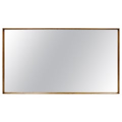 Vintage Mid Century Modern Modernist Walnut Frame Wall Mirror by Hart