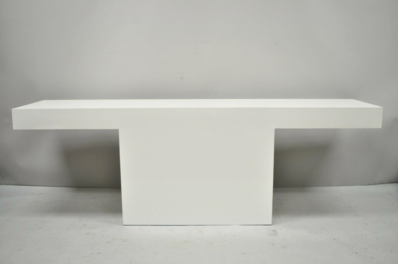 Vintage Mid-Century Modern Modernist White Laminate Formica Console Sofa Table 3