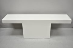 Vintage Mid-Century Modern Modernist White Laminate Formica Console Sofa Table