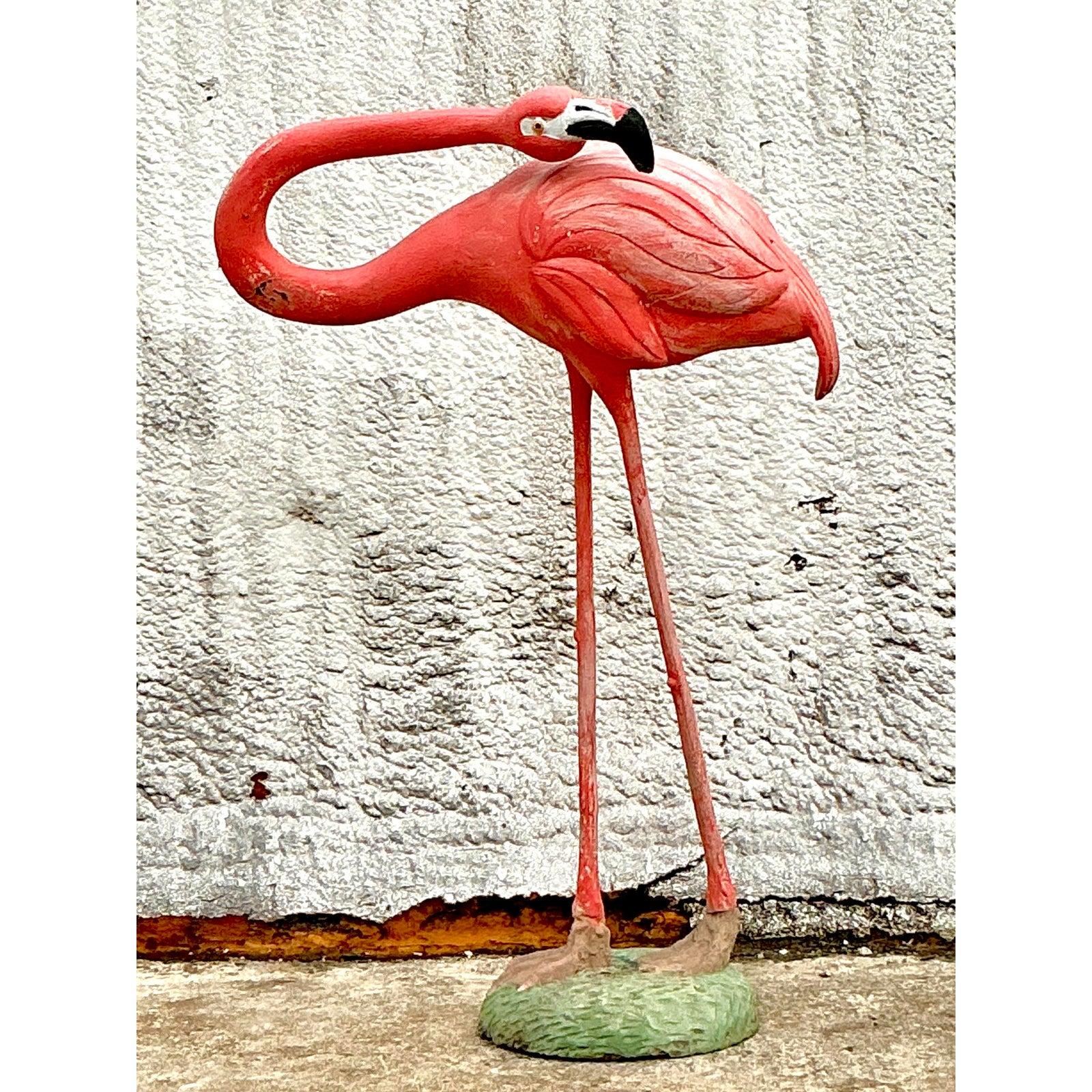 American Vintage Mid-Century Modern Monumental Fiberglass Flamingo For Sale