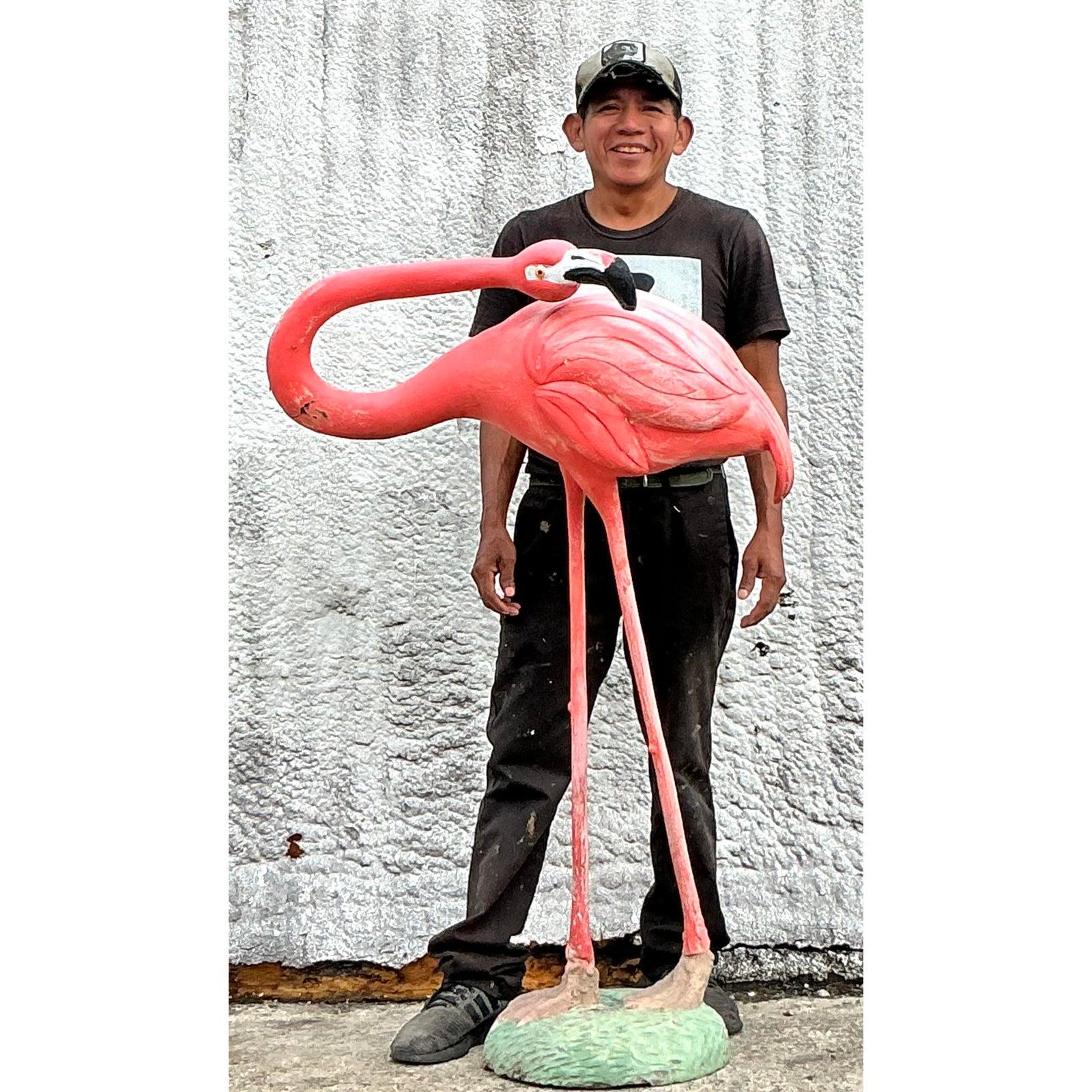 Vintage Mid-Century Modern Monumental Fiberglass Flamingo In Good Condition For Sale In west palm beach, FL