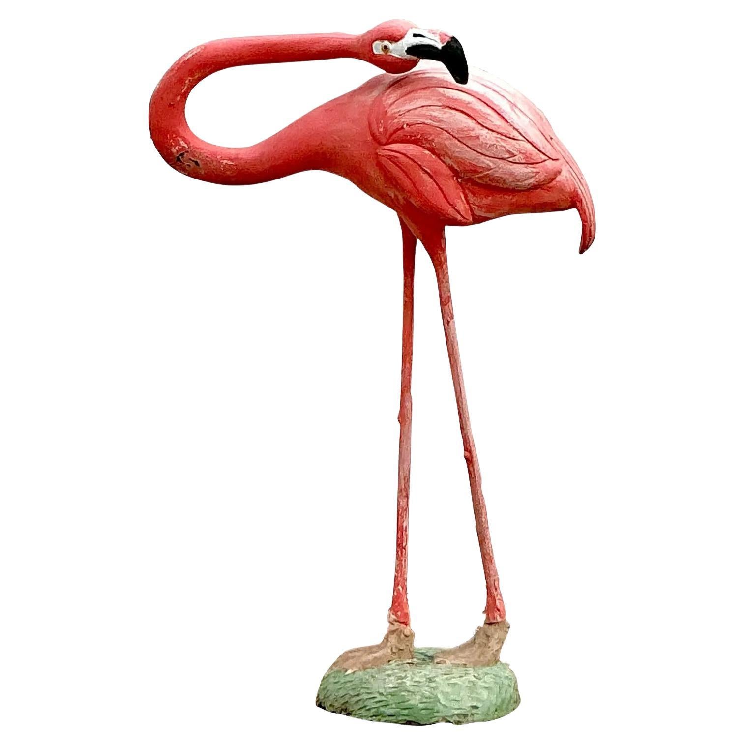 Vintage Mid-Century Modern Monumental Fiberglass Flamingo For Sale