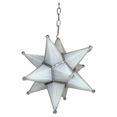 Vintage Mid-Century Modern Moravian Star/ spotnik  Glass Chandelier