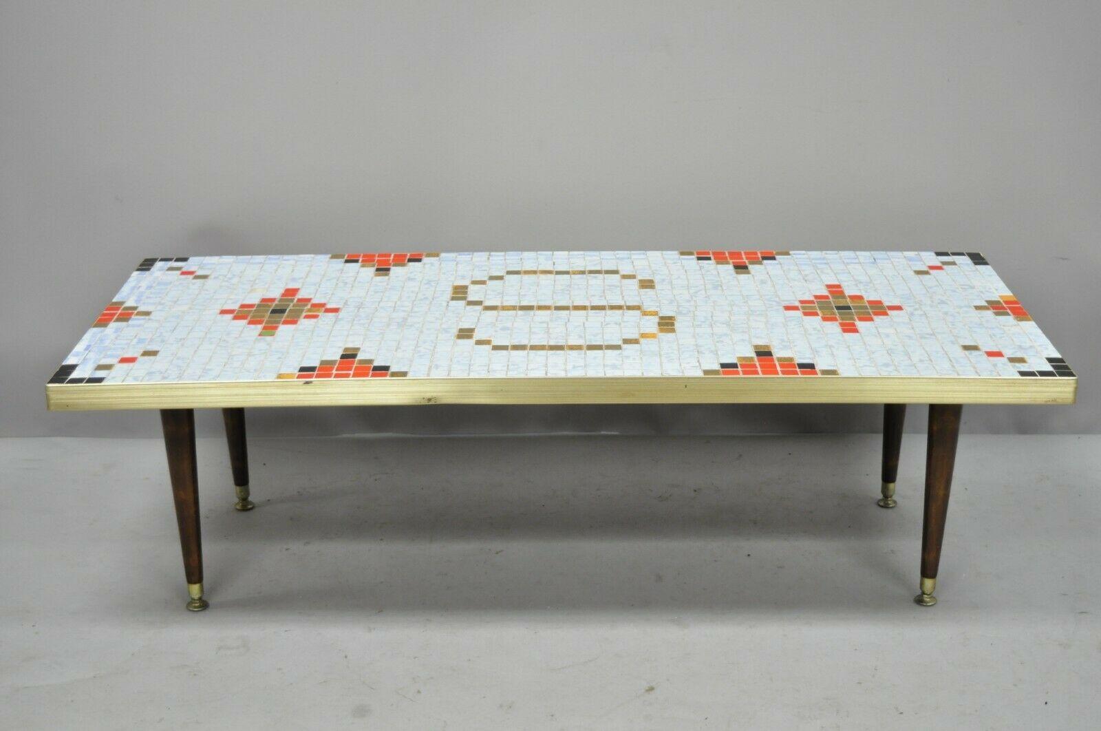 vintage mosaic tile coffee table