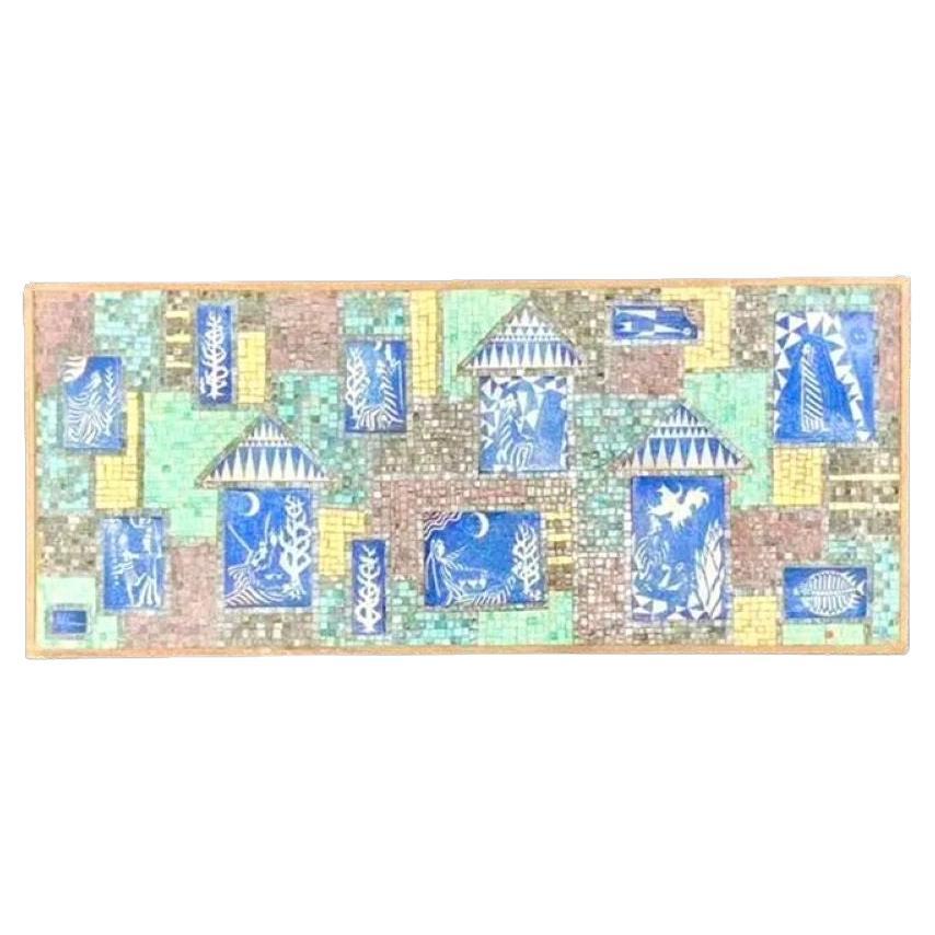 Moderne Mosaikfliesen-Wandskulptur aus der Mitte des Jahrhunderts