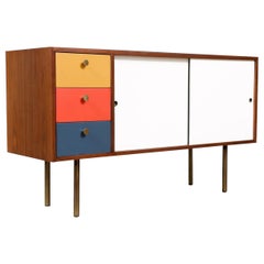 Credenza vintage laccata multicolore della metà del secolo scorso