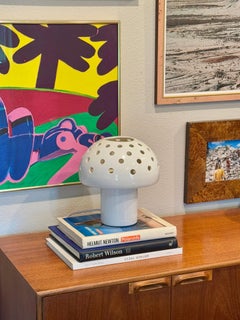 Vintage mid century modern mushroom lamp, circa 1960s by Canadian potter, Mauric