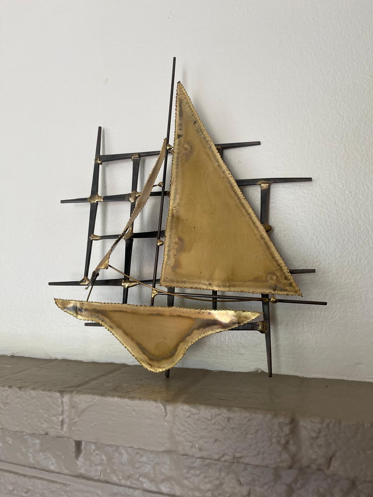 Mid-Century Modern Sculpture murale de bateaux nautiques moderne du milieu du siècle dernier en vente