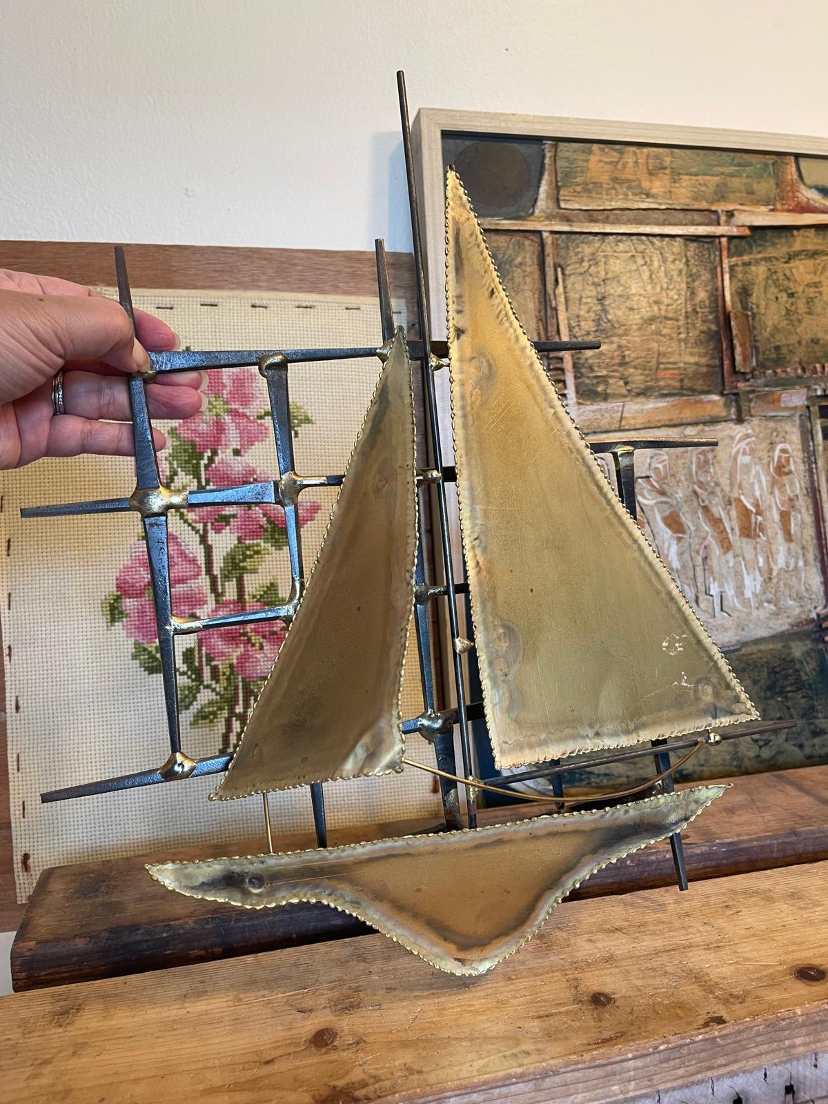 Fin du 20e siècle Sculpture murale de bateaux nautiques moderne du milieu du siècle dernier en vente