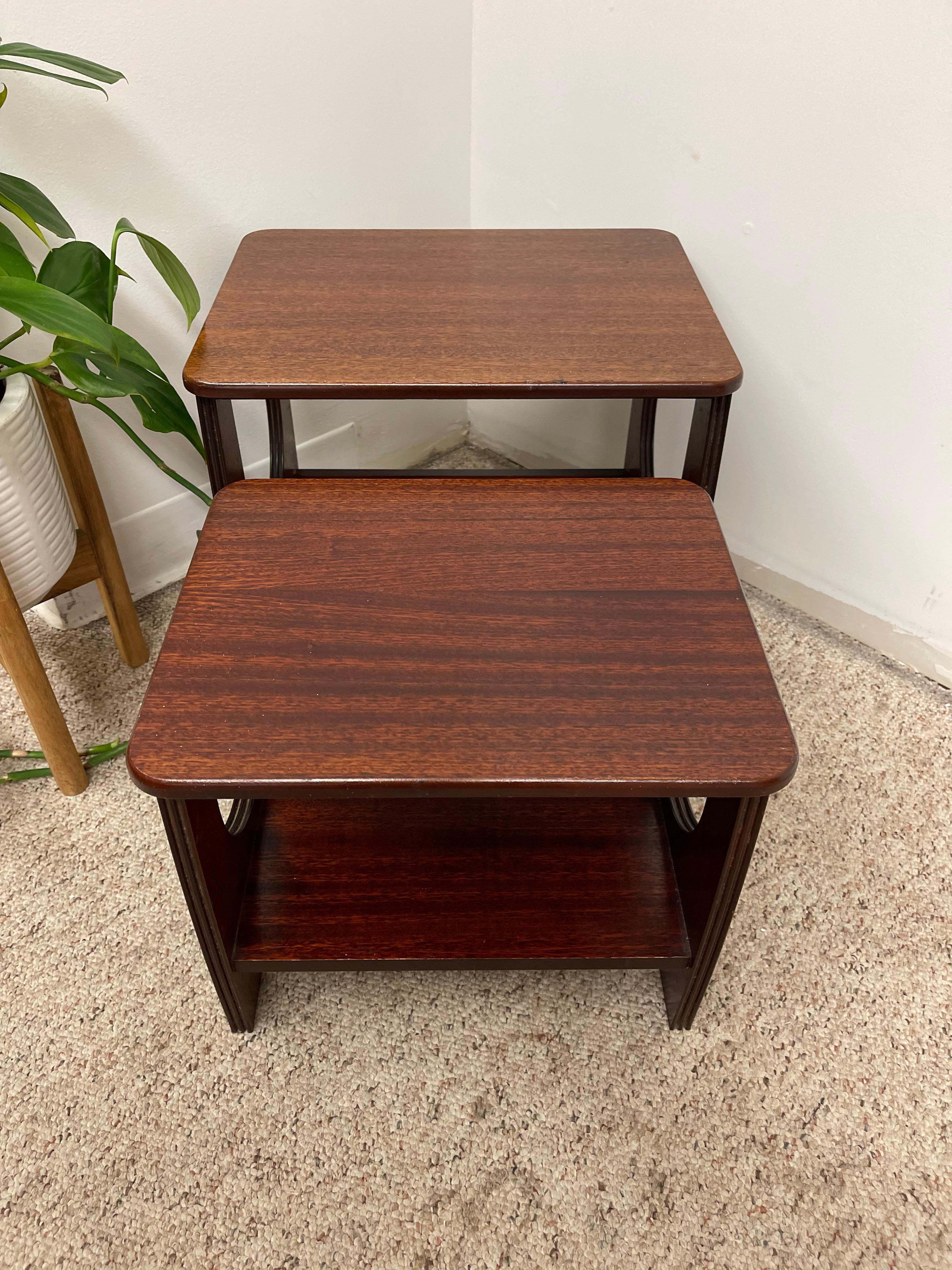 Vintage Mid-Century Modern Nesting Tables, Set of Two UK Import For Sale 2