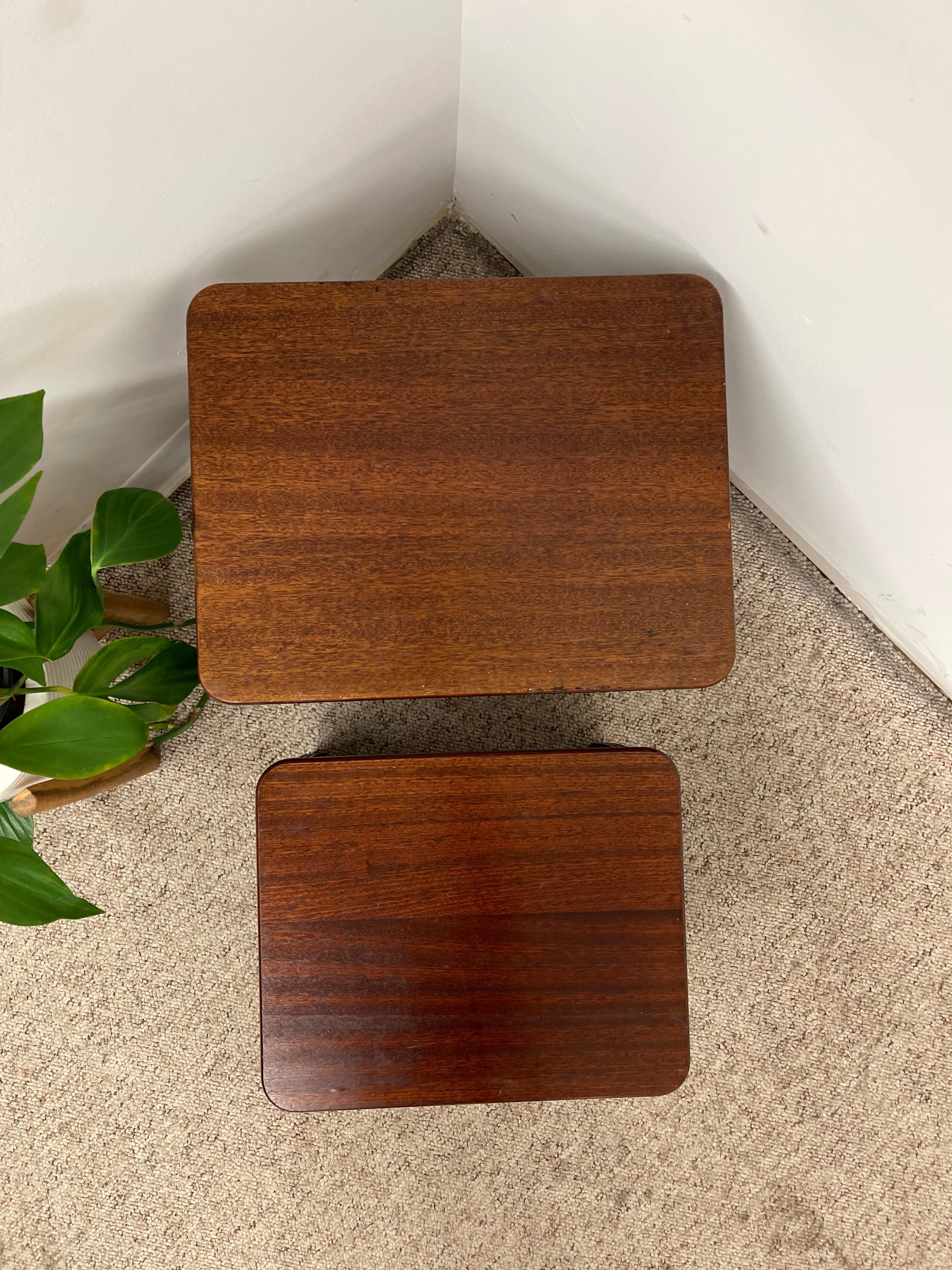 Vintage Mid-Century Modern Nesting Tables, Set of Two UK Import For Sale 4