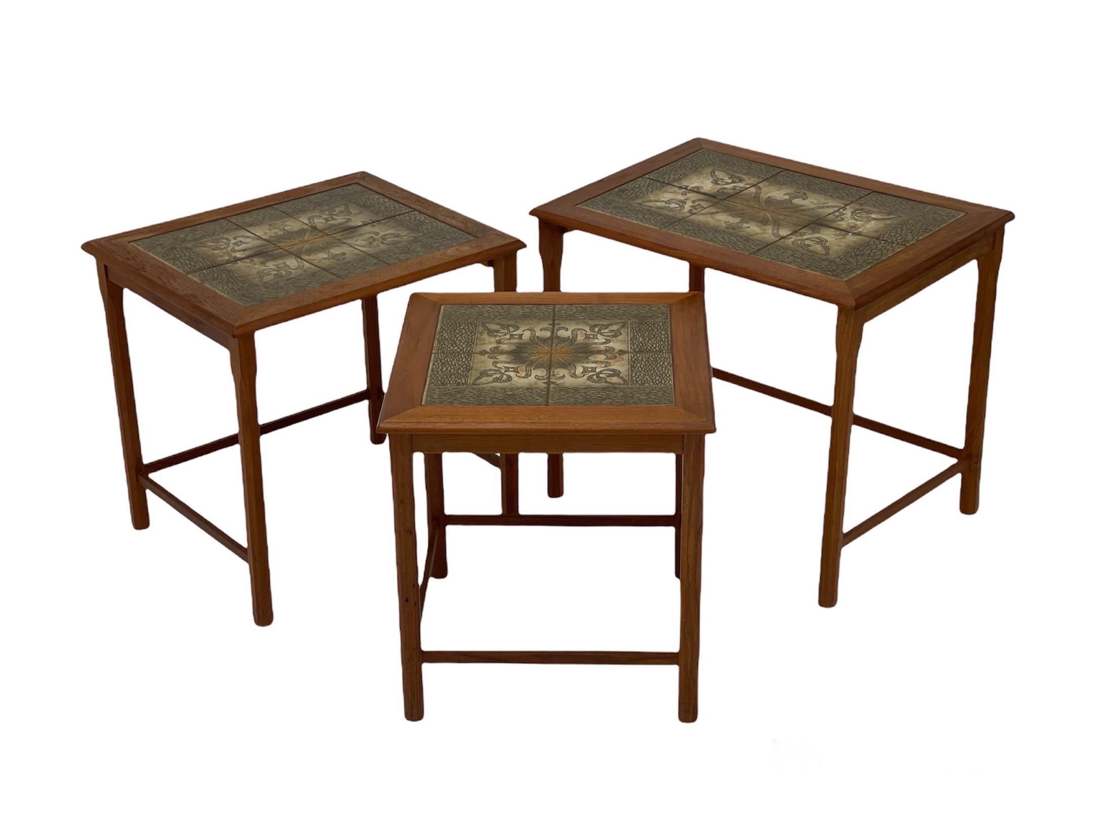 Vintage Mid-Century Modern Nesting Tables, UK Import In Good Condition For Sale In Seattle, WA