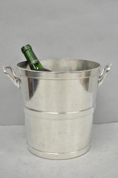 Vintage Mid Century Modern Nickel Silver Plated "Room Service" Champagne Bucket