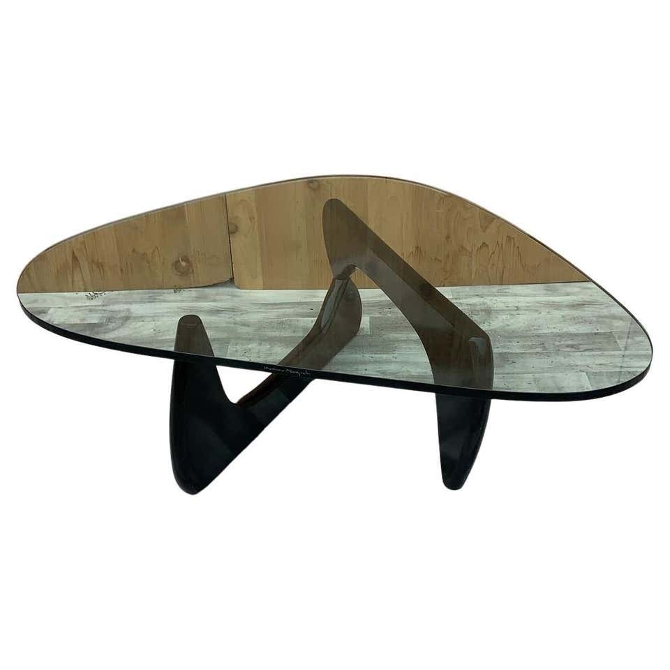 Mid-Century Modern Noguchi Style Triangular Glass Top Coffee Table For ...