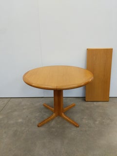 Vintage Mid Century Modern Oak Extendable Dining Table by Laurits M Larsens