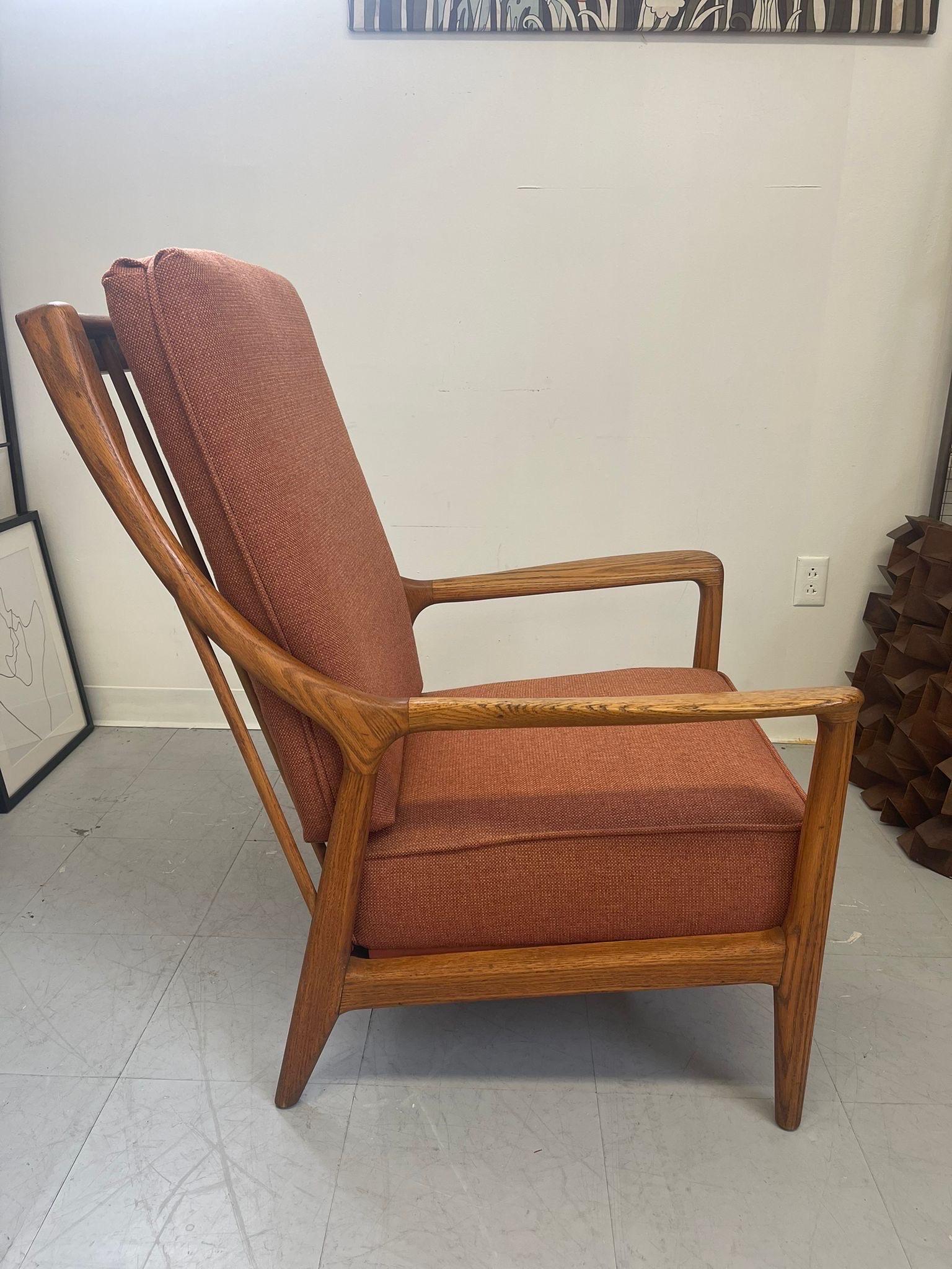 Late 20th Century Vintage Mid Century Modern Oak Lounge Chair by Jack Van Dre Molen For Sale