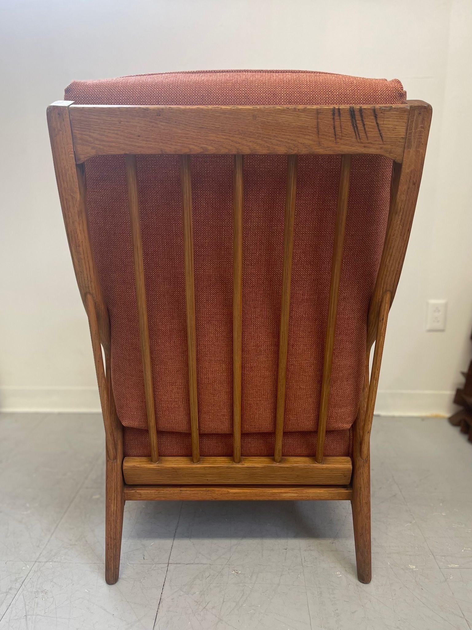 Vintage Mid Century Modern Oak Lounge Chair by Jack Van Dre Molen For Sale 1