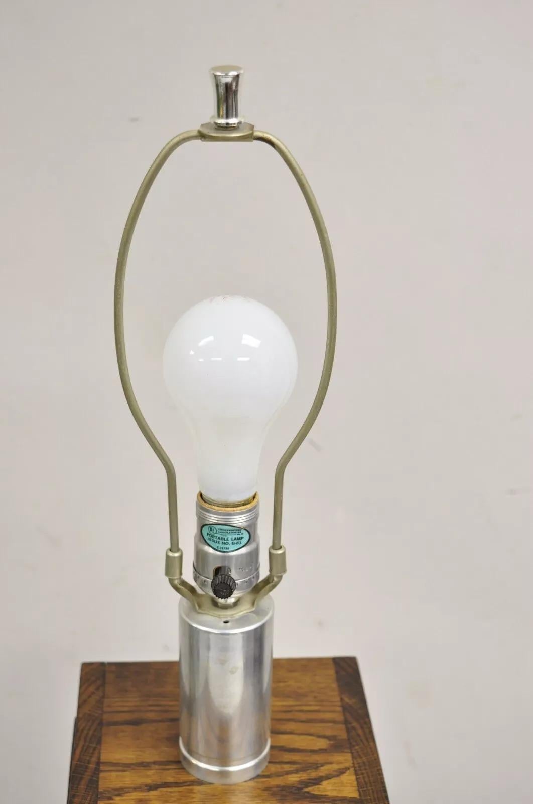 Unknown Vintage Mid Century Modern Oak Wood & Double Sided Mirror Cubist Table Lamp For Sale
