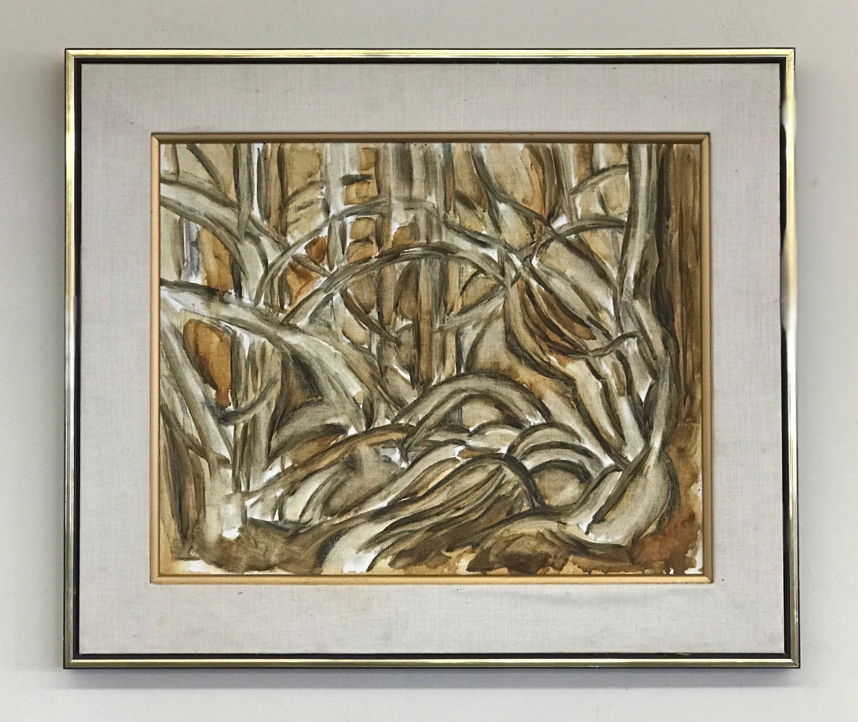 Vintage Mid-Century Modern oil painting golden tones abstract Primitive framed

Dimensions. Overall 26 1/2 W; 22 1/2 H; Actual Art 19 1/2 W; 15 1/2 H.