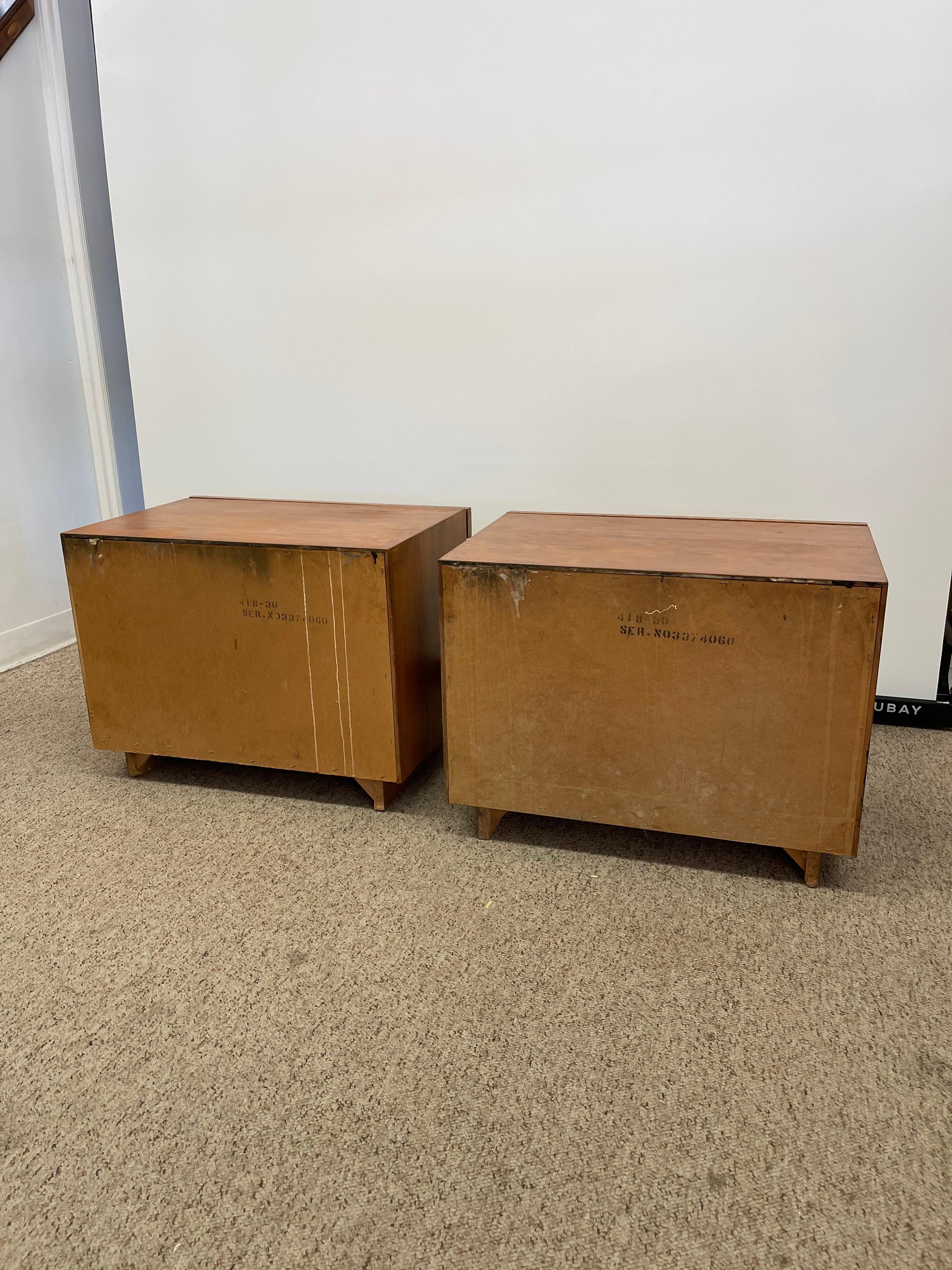 Vintage Mid Century Modern Olive Burl End Table Set by Milo Baughman for Lane In Good Condition For Sale In Seattle, WA