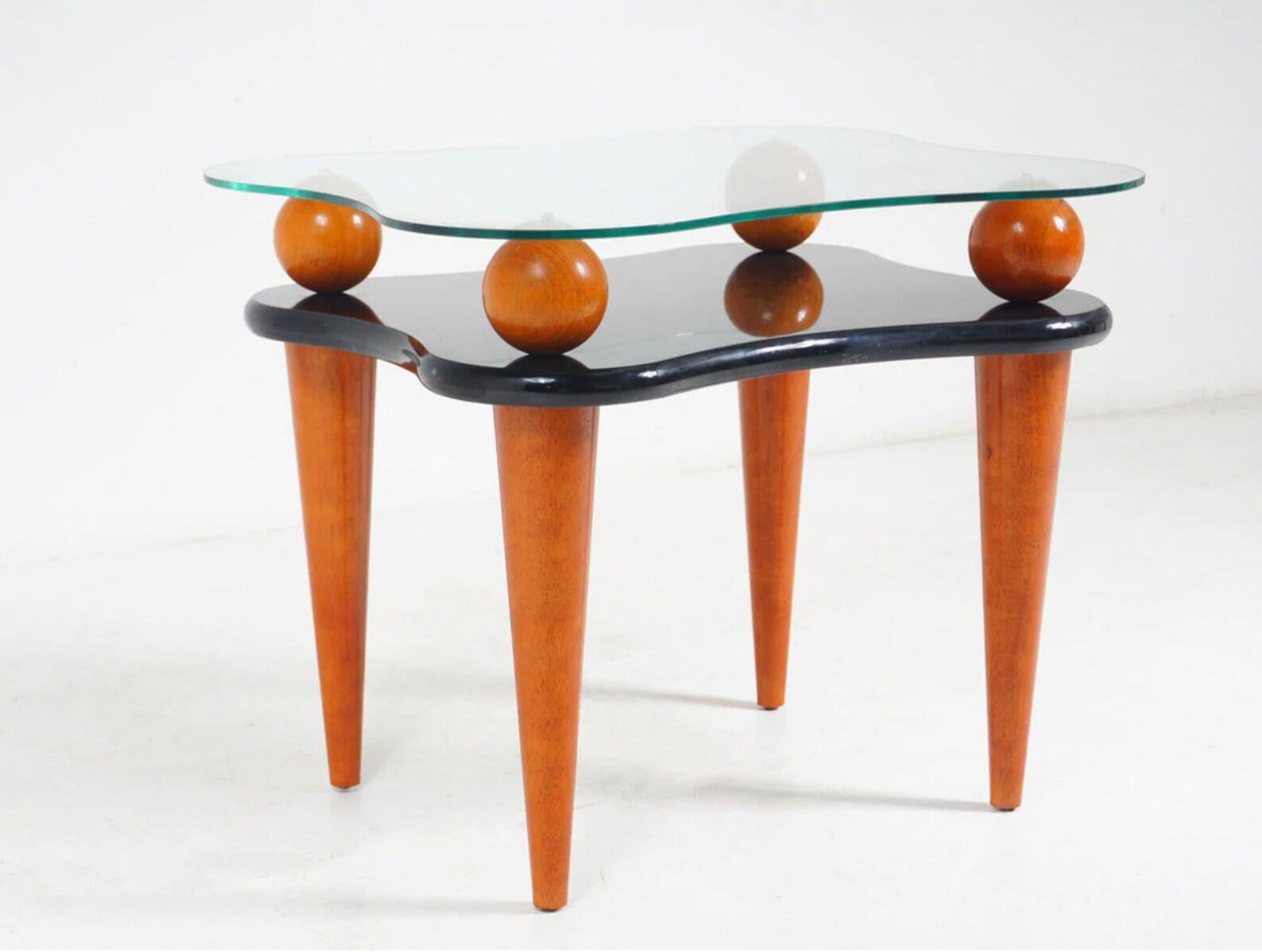 black wavy side table