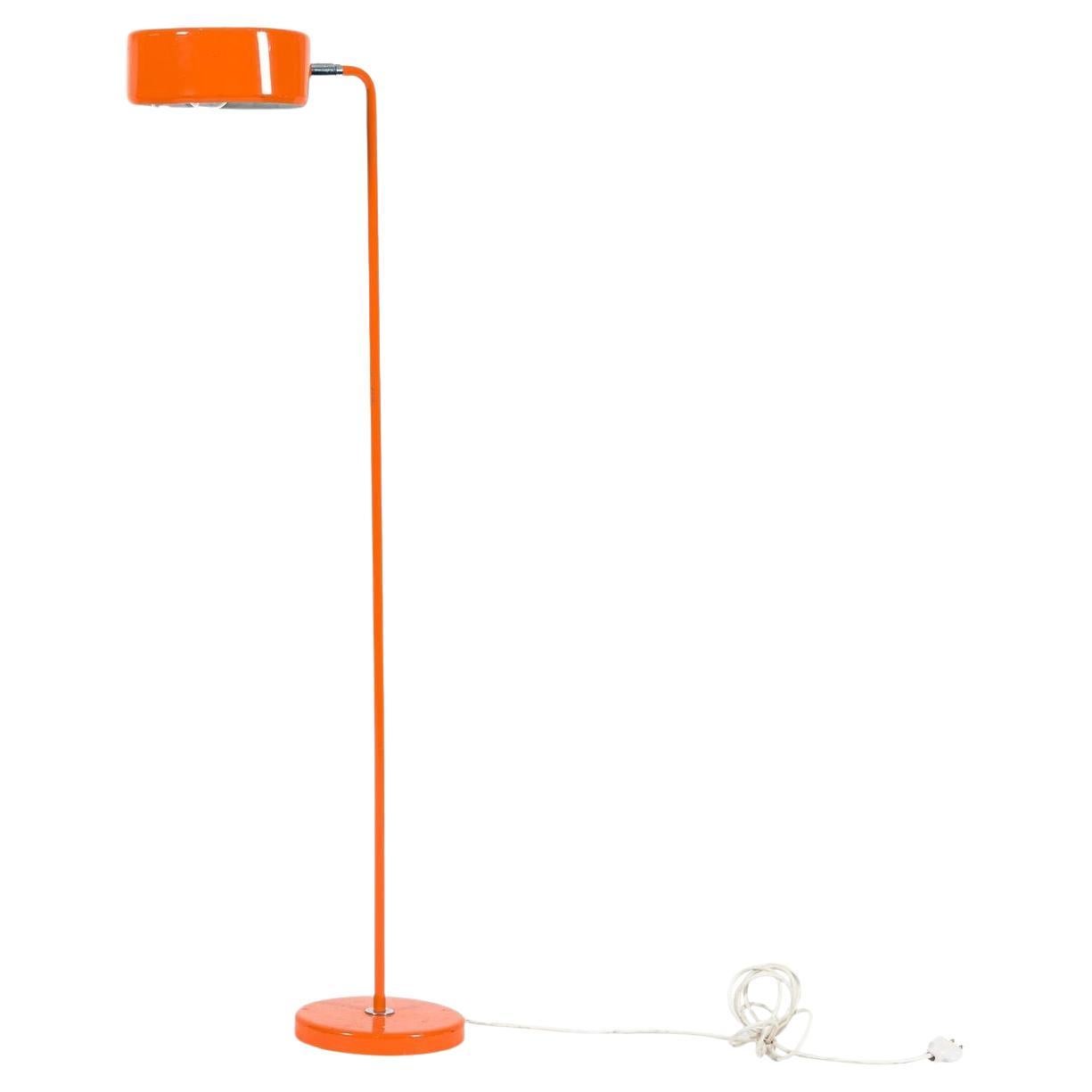 Vintage Mid-Century Modern Orange Floor Lamp by Ateljé Lyktan, Sweden, 1970s