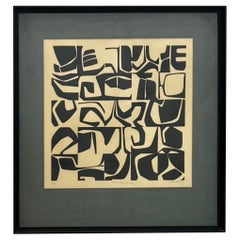 Vintage Mid-Century Modern Original Lithograph on Paper