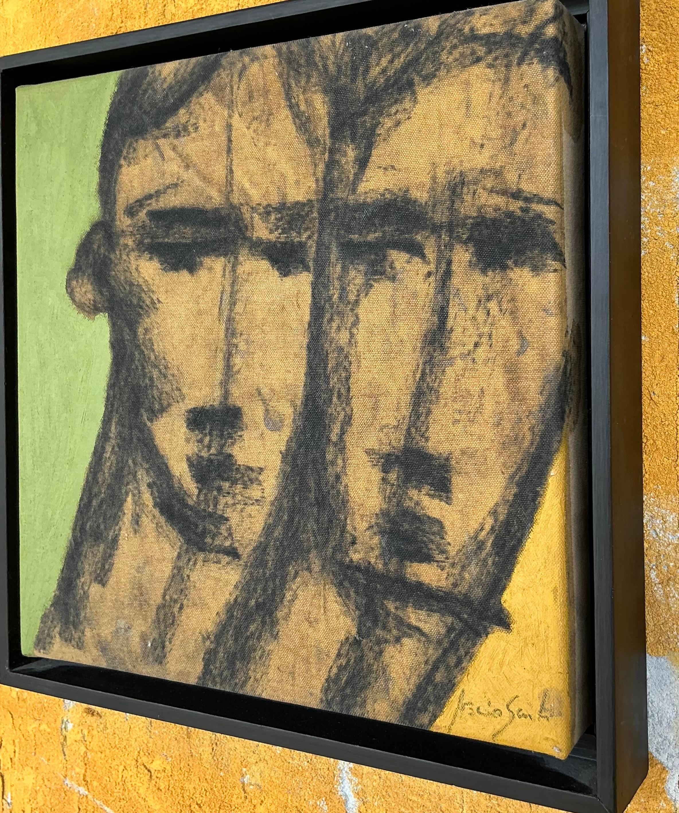 Vintage Mid-Century Modern Original Oil Painting on Canvas For Sale at ...