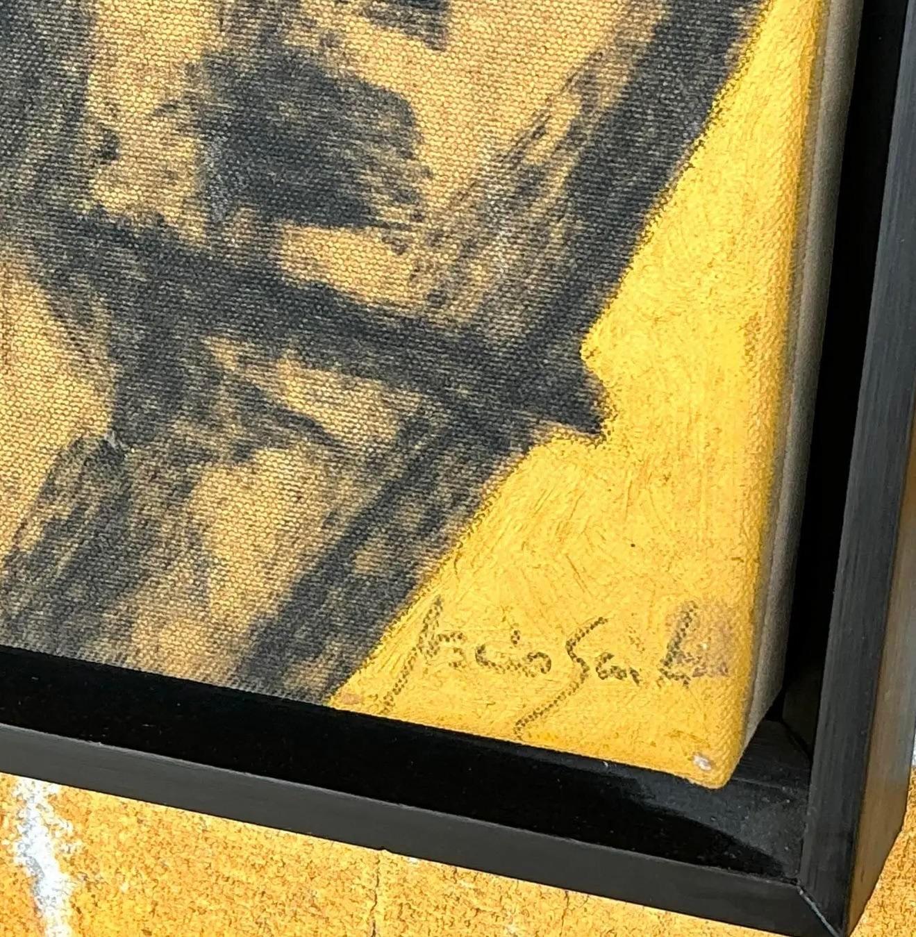 Vintage Mid-Century Modern Original Oil Painting on Canvas For Sale at ...