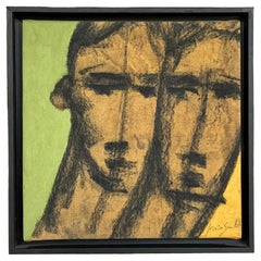 Vintage Mid-Century Modern Original Oil Painting on Canvas