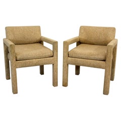Vintage Mid-Century Modern Pair of Milo Baughman for Thayer Coggin Parson Chairs
