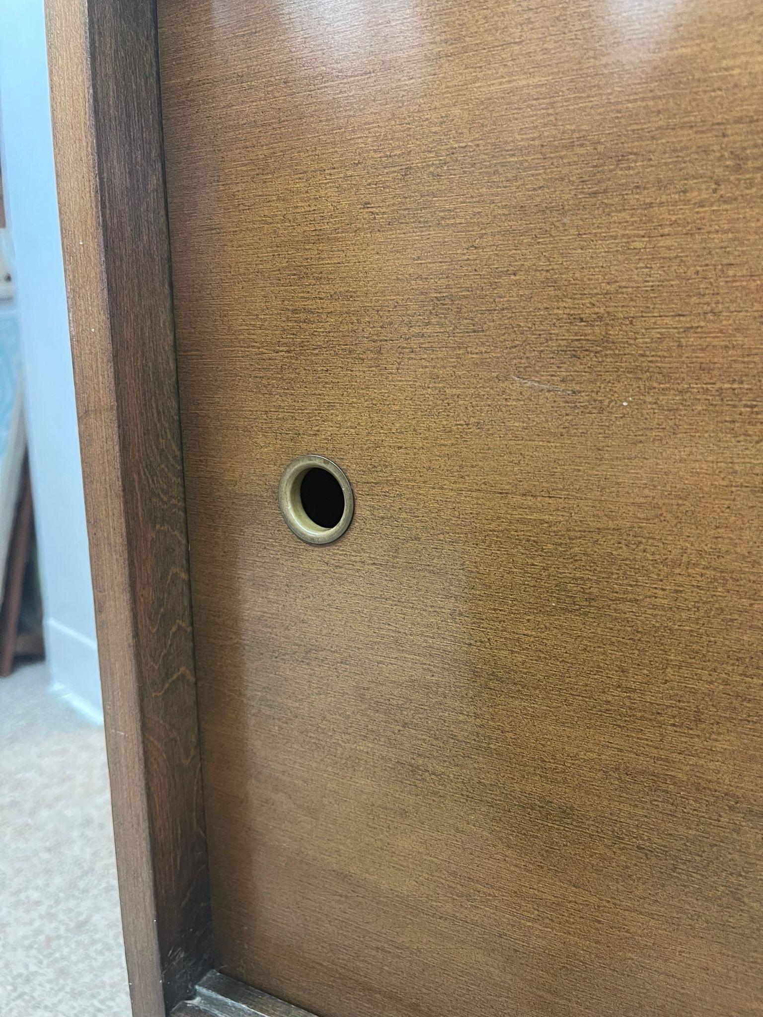 Wood Vintage Mid Century Modern Paul McCobb Planner Group Sliding Door Credenza For Sale