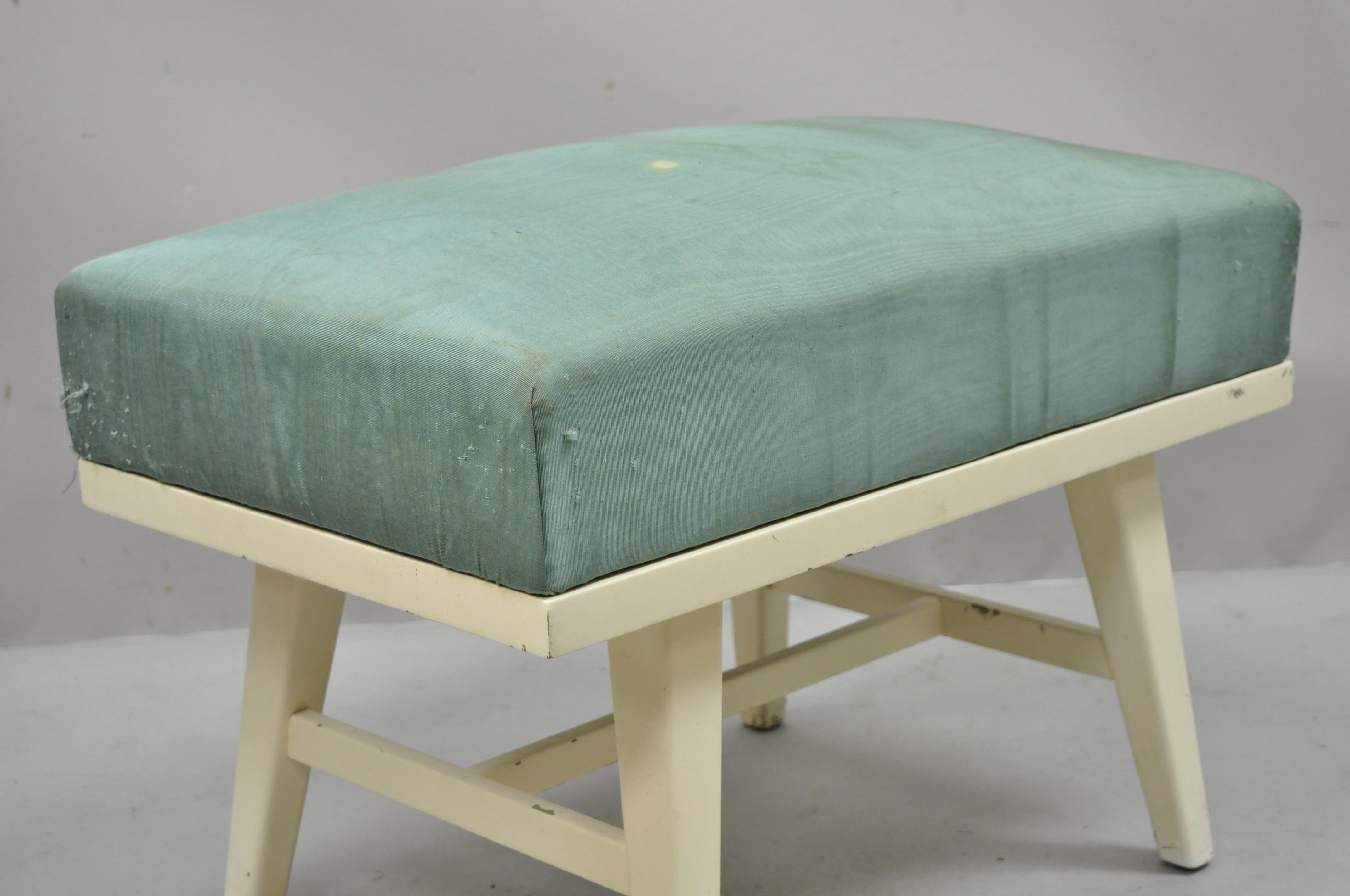 Fabric Vintage Mid-Century Modern Paul McCobb Style Ottoman Stool Herald Furniture Co