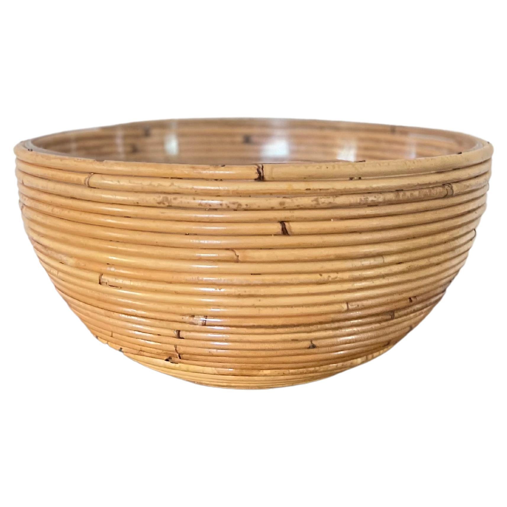 Vintage Mid-Century Modern Pencil Reed Bowl For Sale
