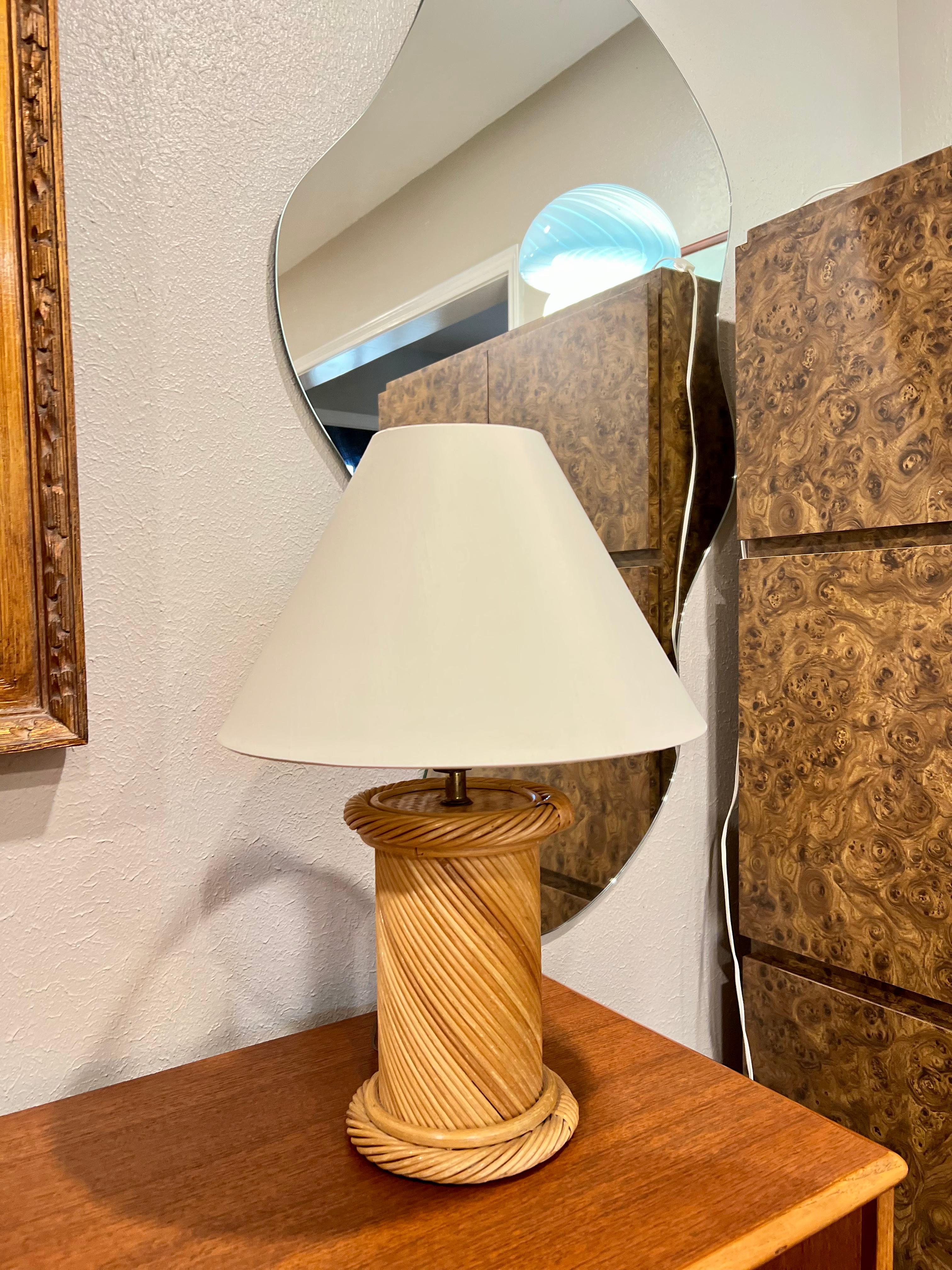 Vintage Mid-Century Modern Pencil Reed Lamp For Sale 5