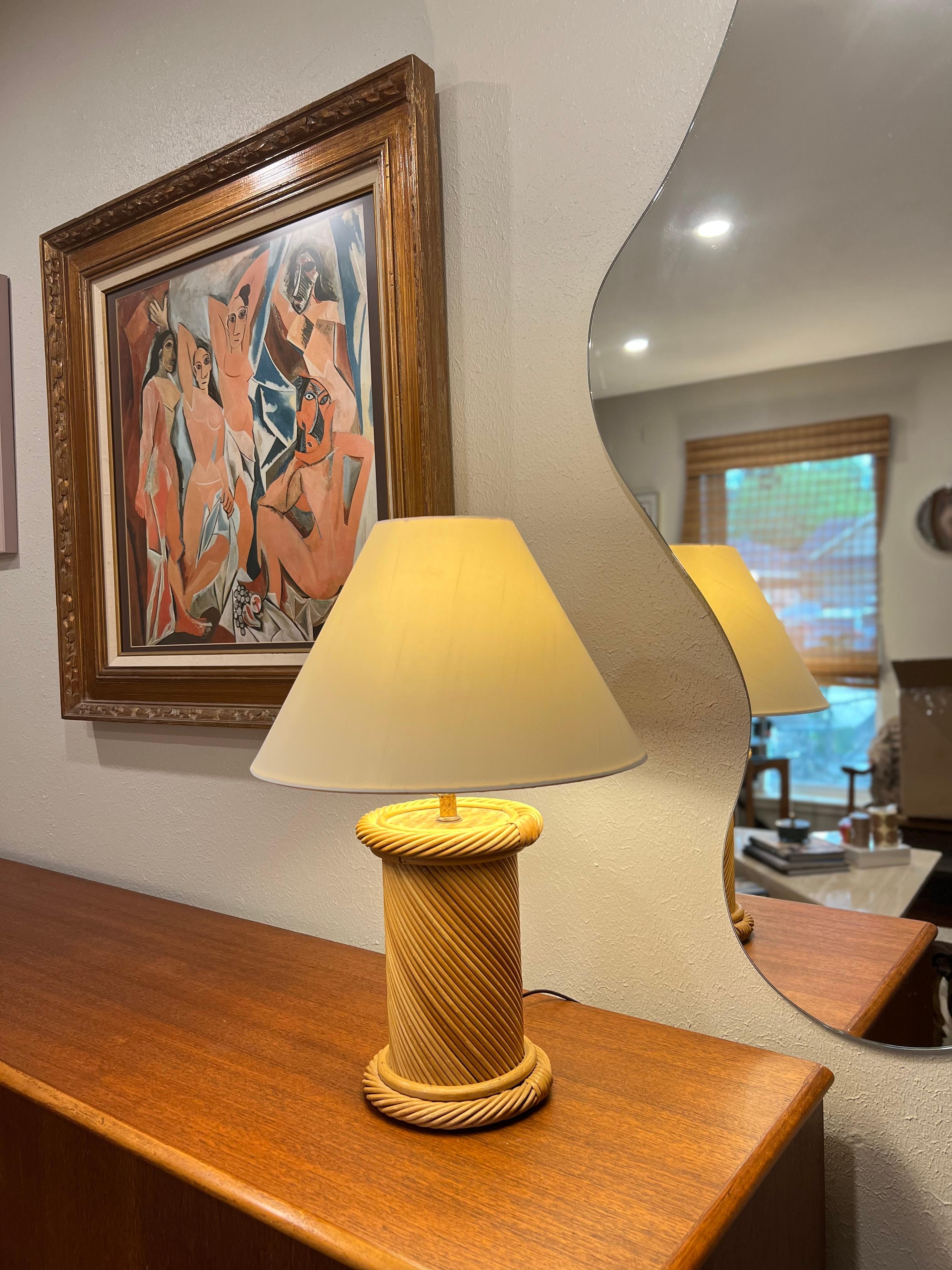 Mid-20th Century Vintage Mid-Century Modern Pencil Reed Lamp For Sale