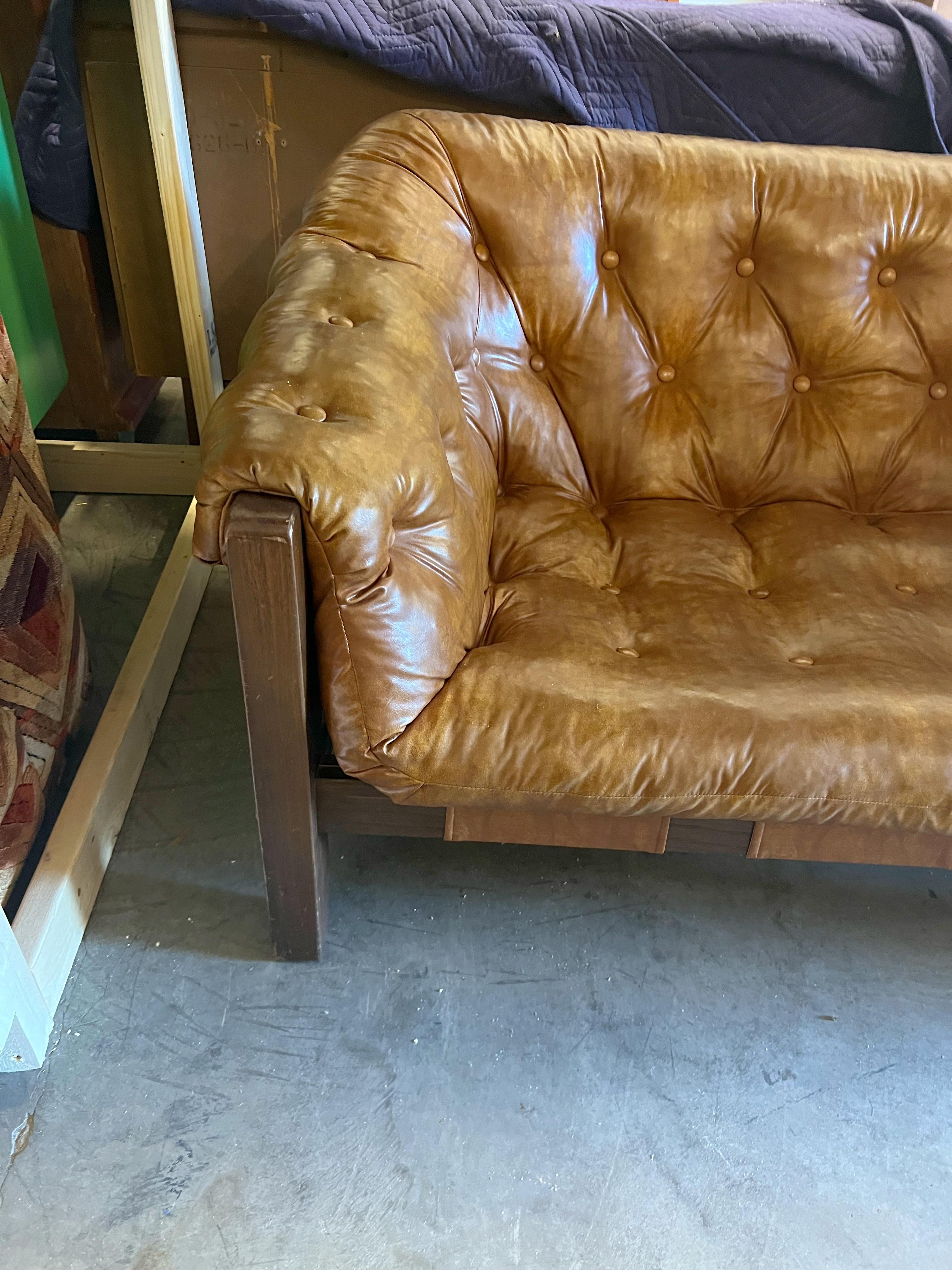 Late 20th Century Vintage Mid-Century Modern Percival Lafer Style Loveseat Sofa For Sale