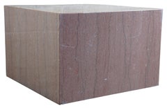 Vintage Mid-Century Modern Pink Marble Cubed Block Side Accent or Coffee Table