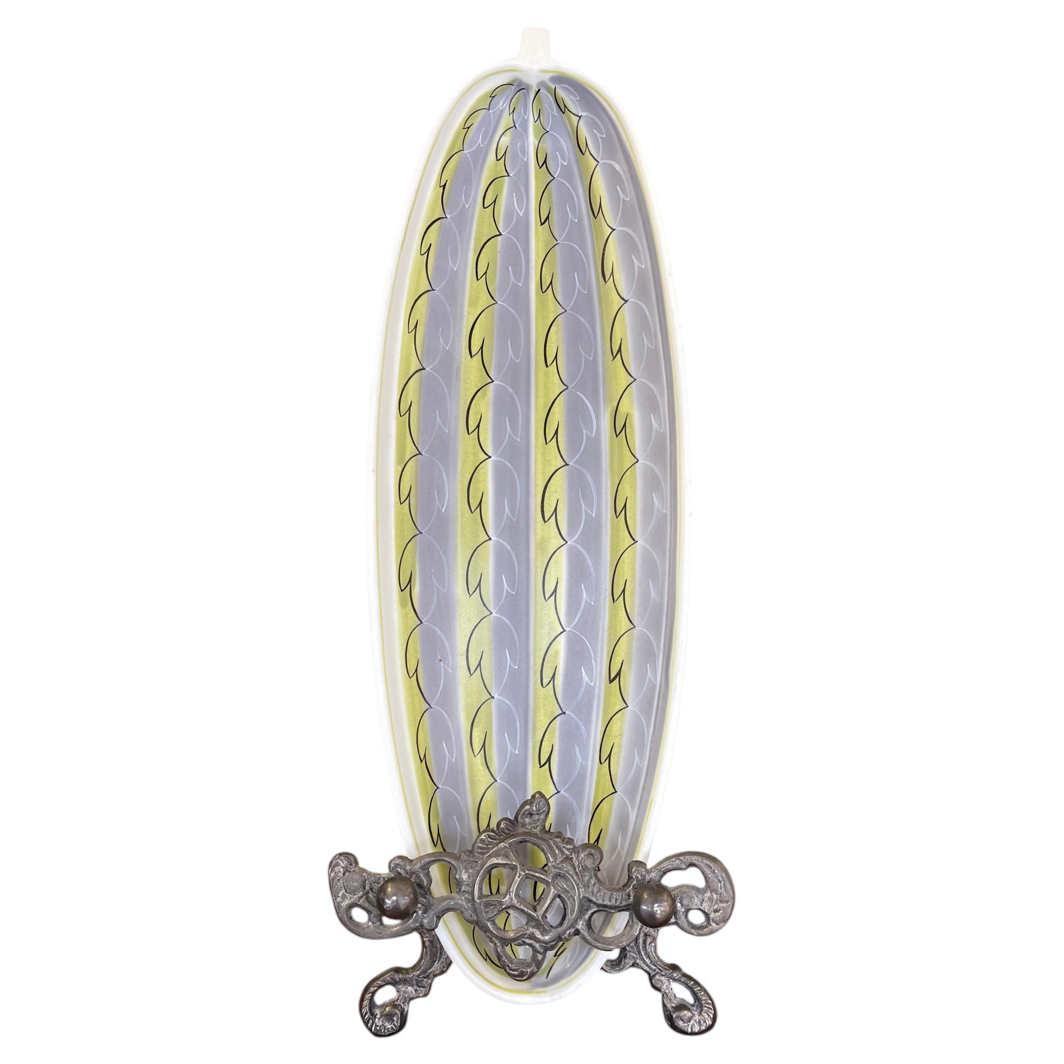 Vintage Mid-Century Modern Poole Pottery England Oval Serving Dish. For Sale