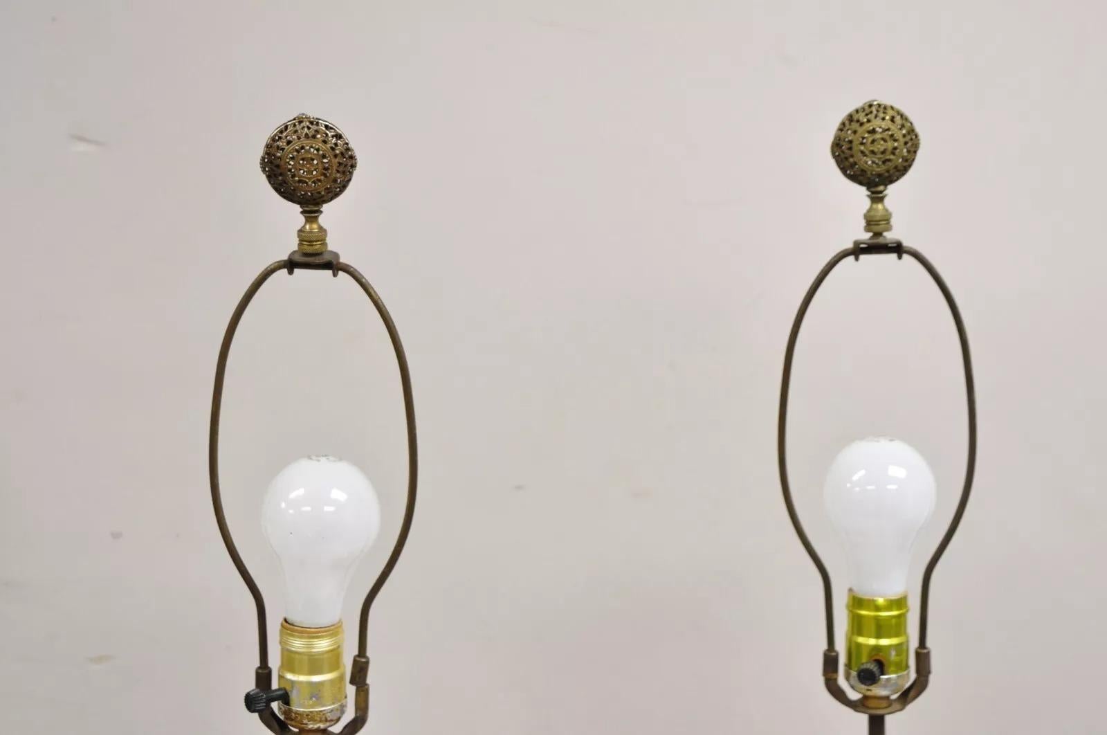 Vintage Mid Century Modern Porcelain Male and Female Gypsy Table Lamps - a Pair For Sale 2