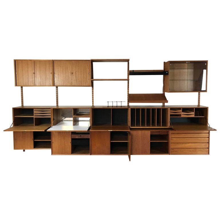 Vintage Mid-Century Modern Poul Cadovius Designed Cado Wall Unit in Teak  For Sale at 1stDibs