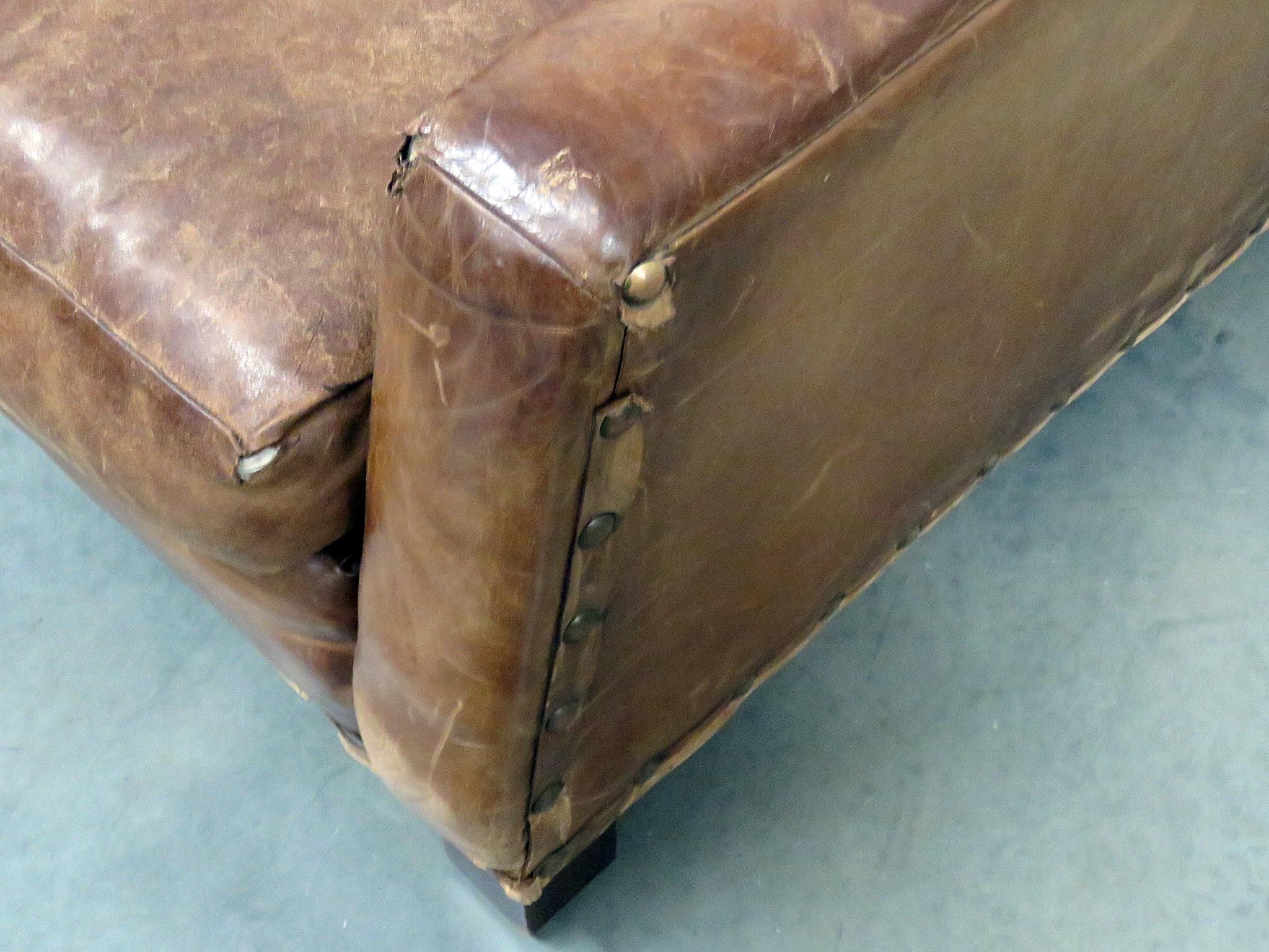 Leather Vintage Mid-Century Modern Ralph Lauren Sofa