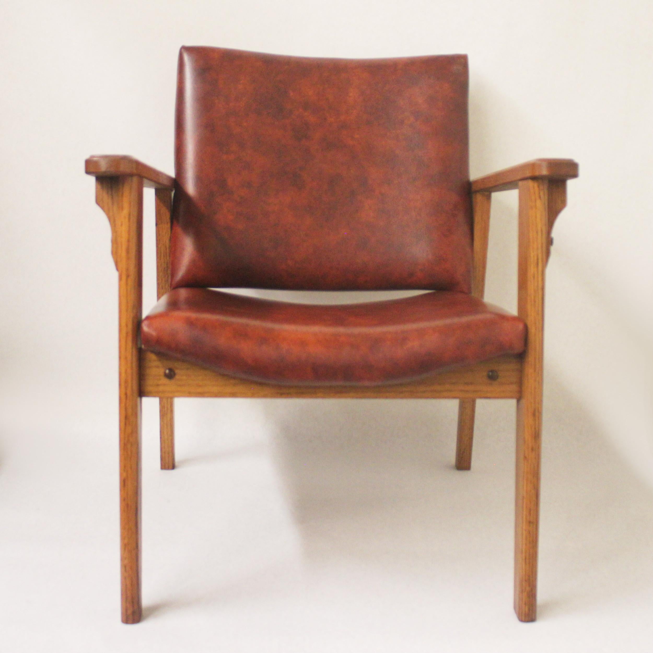 American Vintage Mid-Century Modern Ranch Oak Side Chair from Yellowstone, for Mira