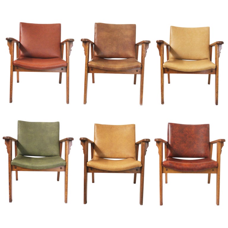 Vintage Mid-Century Modern Ranch Oak Side Chairs from Yellowstone National Park For Sale at 1stDibs