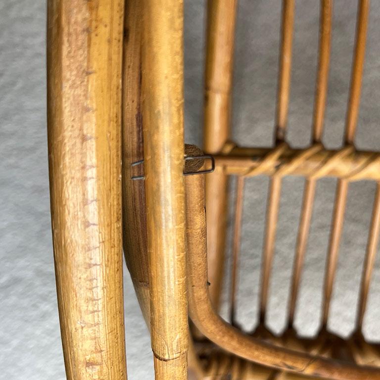 Vintage Mid-Century Modern Rattan Children’s Rocking Chair, France, 1950s For Sale 2