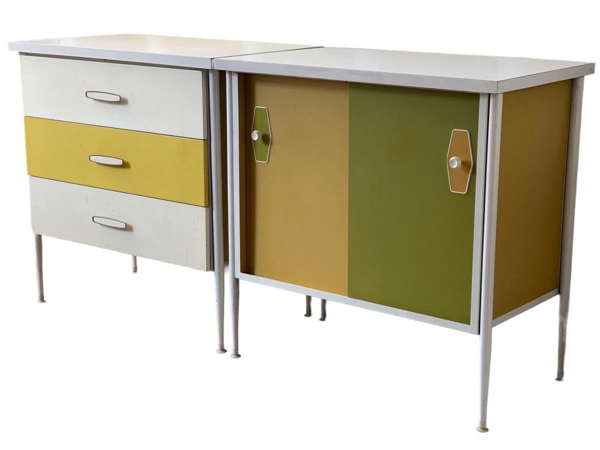 Vintage Mid Century Modern Record Cabinet Dresser Removable Shelf Steel Framed George Nelson in Style of.

Dimensions. 60 L 18 P ; 30 H