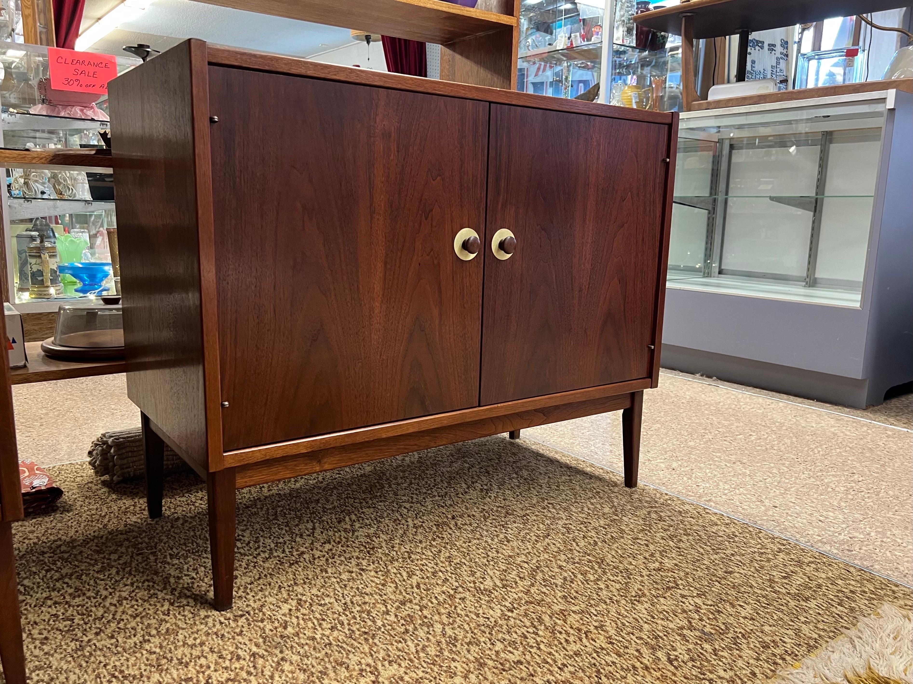 Vintage Mid-Century Modern record cabinet or credenza. Interior shelf is height adjustable.